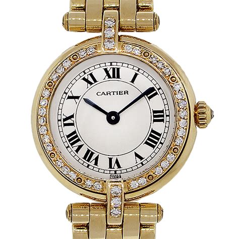 cartier watch diamond gold|cartier 18k gold ladies watches.